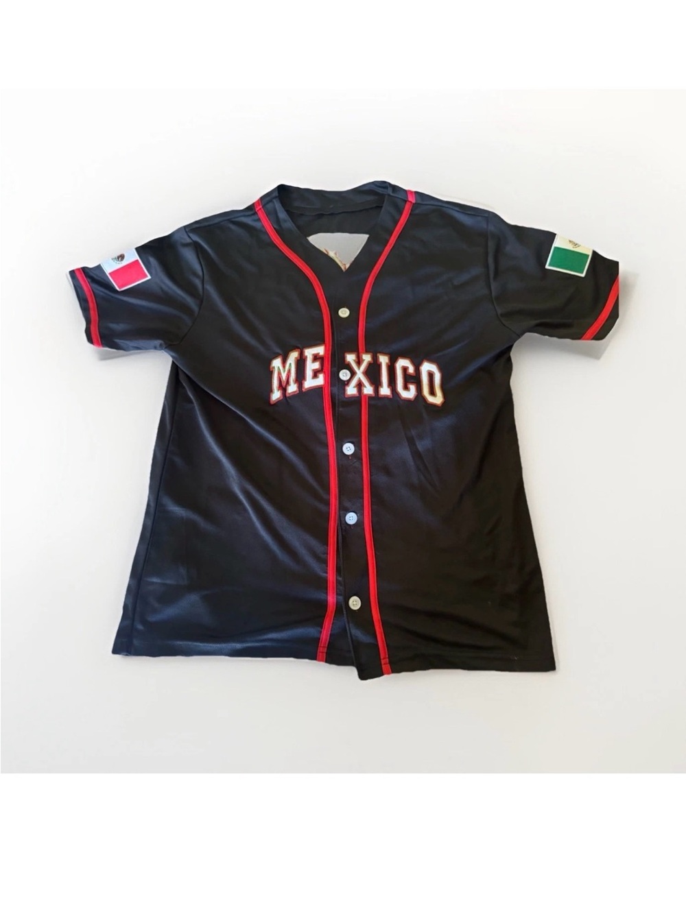 Mexico Black Baseball Jersey with Red Trim Xl adults